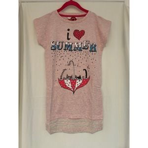 *NEW* PAPER WINGS Girls “I ‘Heart’ Summer Rain” S/S Tee Dress 5 *NWT*